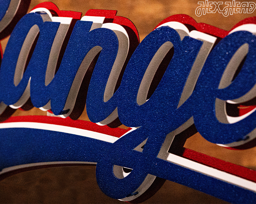 Texas Rangers 3 Layer "Rangers" Script 3D Metal Wall Art