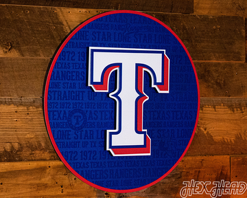 Texas Rangers CRAFT SERIES 3D Embossed Metal Wall Art