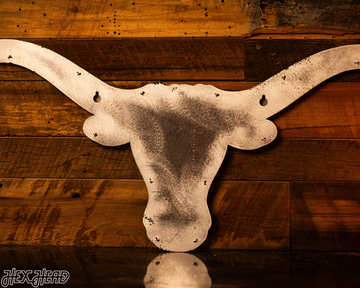 MONOCHROME - Texas Longhorns  "LONGHORN" 3D Vintage Metal Wall Art