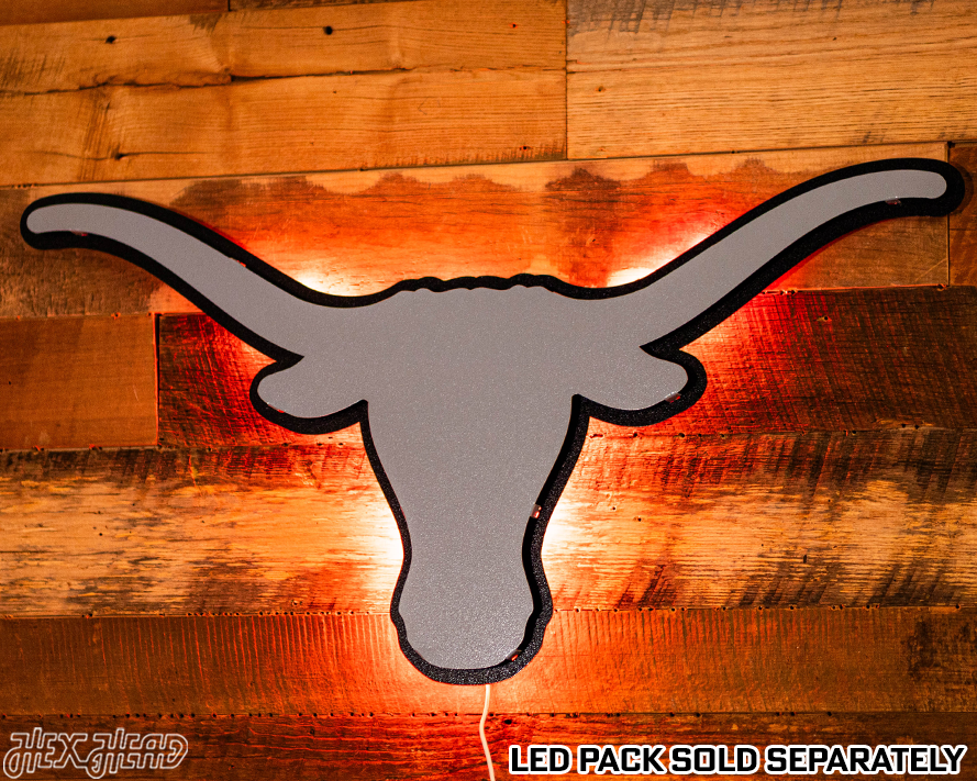 MONOCHROME - Texas Longhorns  "LONGHORN" 3D Vintage Metal Wall Art