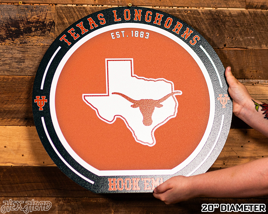 VARSITY Collection- SINGLE Layer Texas Longhorns Metal Wall Art