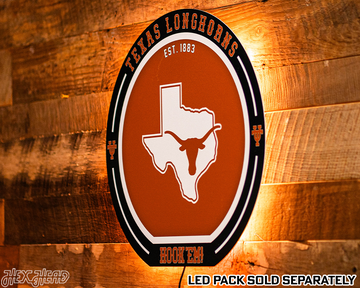 VARSITY Collection- SINGLE Layer Texas Longhorns Metal Wall Art