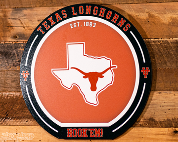VARSITY Collection- SINGLE Layer Texas Longhorns Metal Wall Art