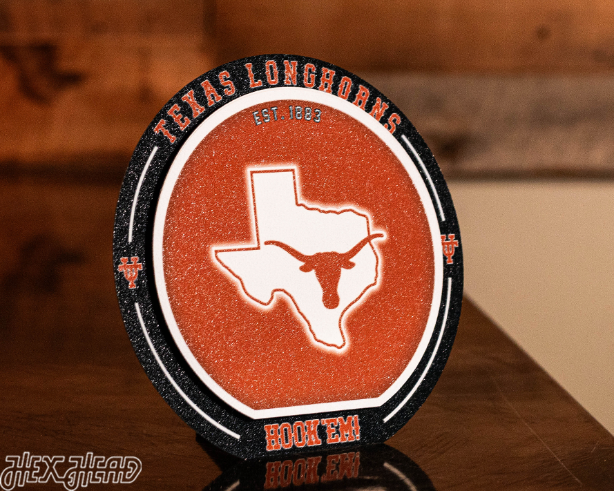 Texas Longhorns  "Double Play" On the Shelf or on the Wall Art