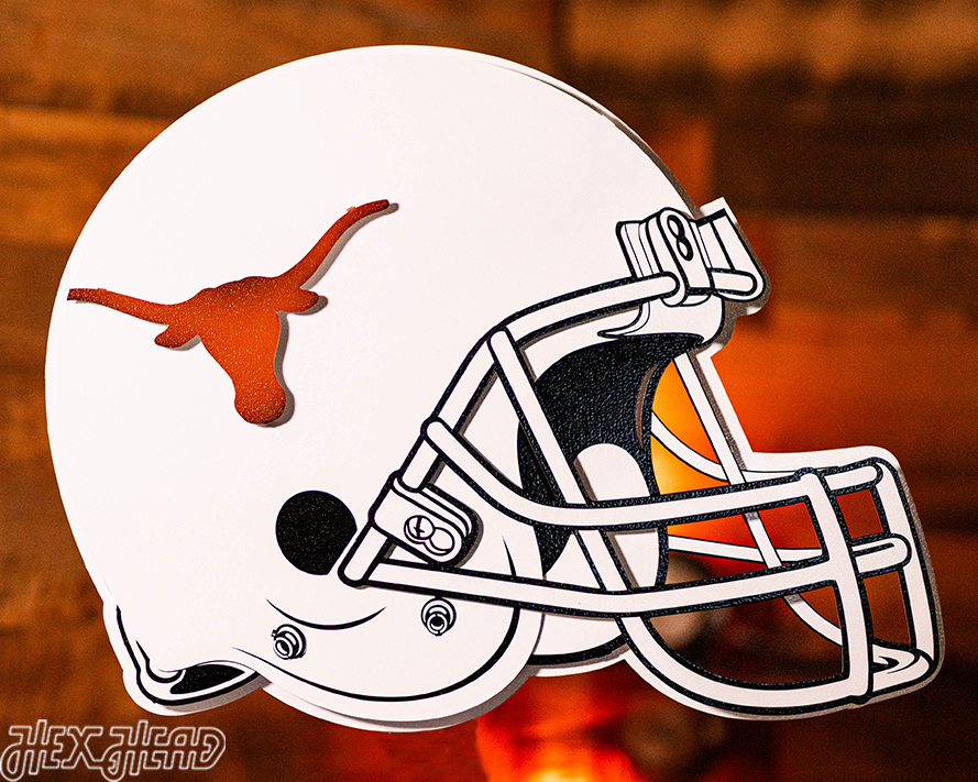 BLITZ COLLECTION - 8 LAYER Texas Longhorns Helmet 3D Metal Wall Art