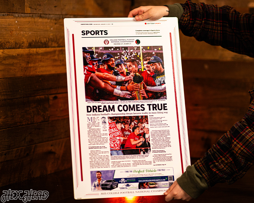 Indianapolis Star Hoosiers 2025 National Championship Sports Front Page - JAN 21, 2026