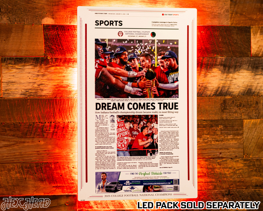 Indianapolis Star Hoosiers 2025 National Championship Sports Front Page - JAN 21, 2026
