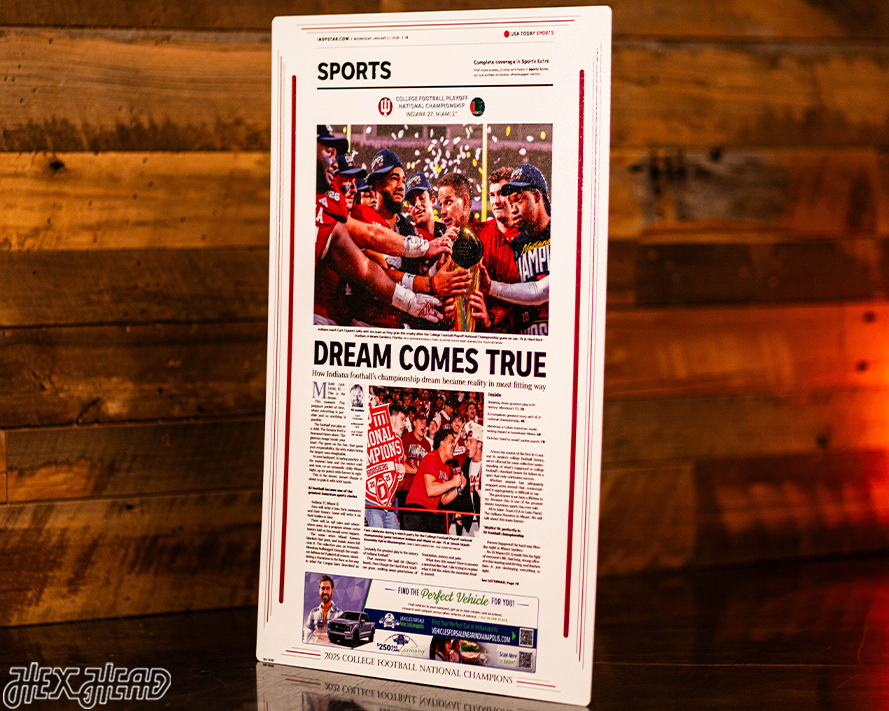 Indianapolis Star Hoosiers 2025 National Championship Sports Front Page - JAN 21, 2026