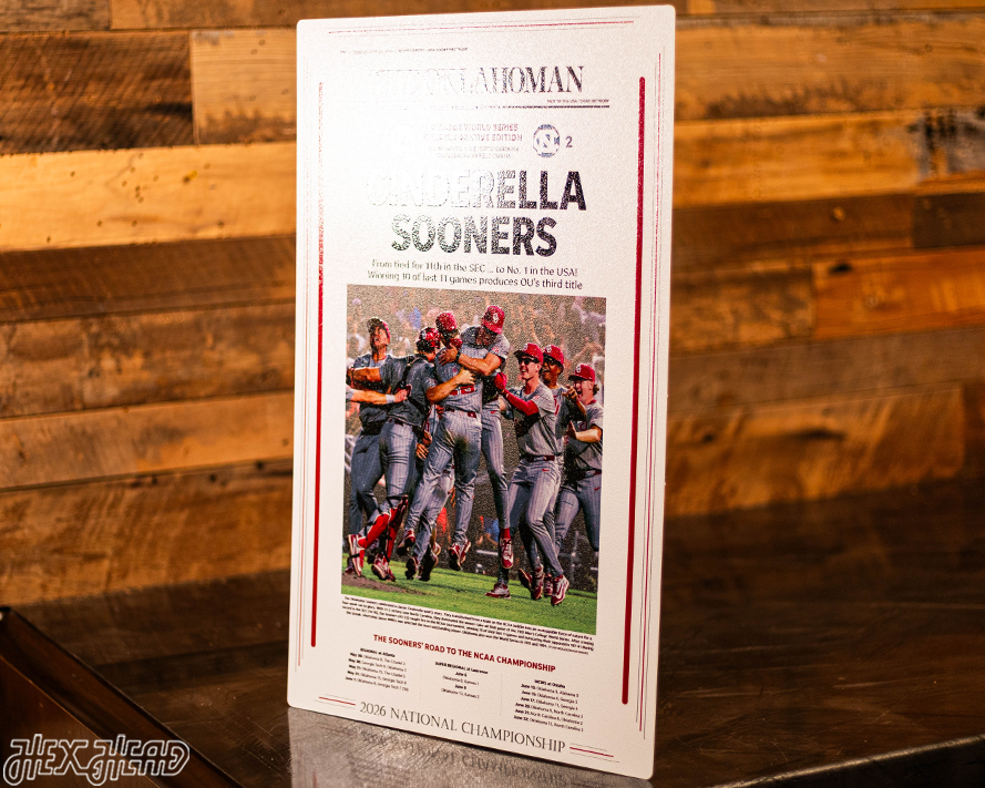 Oklahoma Sooners 2026 Baseball World Series Champions Front Page - JUNE 22, 2026 Metal Wall Art