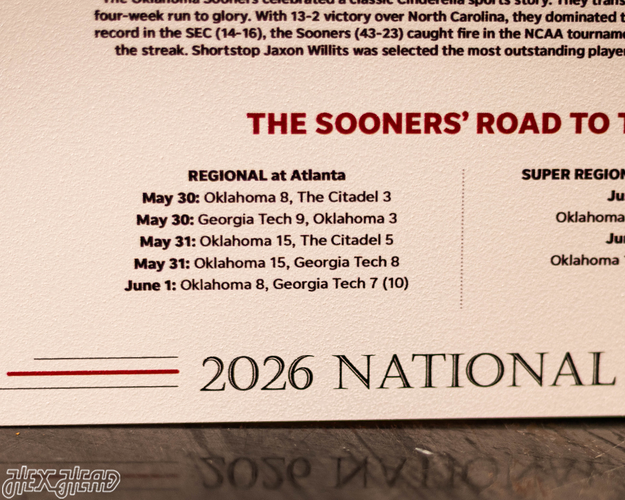 Oklahoma Sooners 2026 Baseball World Series Champions Front Page - JUNE 22, 2026 Metal Wall Art