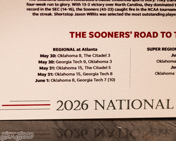 Oklahoma Sooners 2026 Baseball World Series Champions Front Page - JUNE 22, 2026 Metal Wall Art