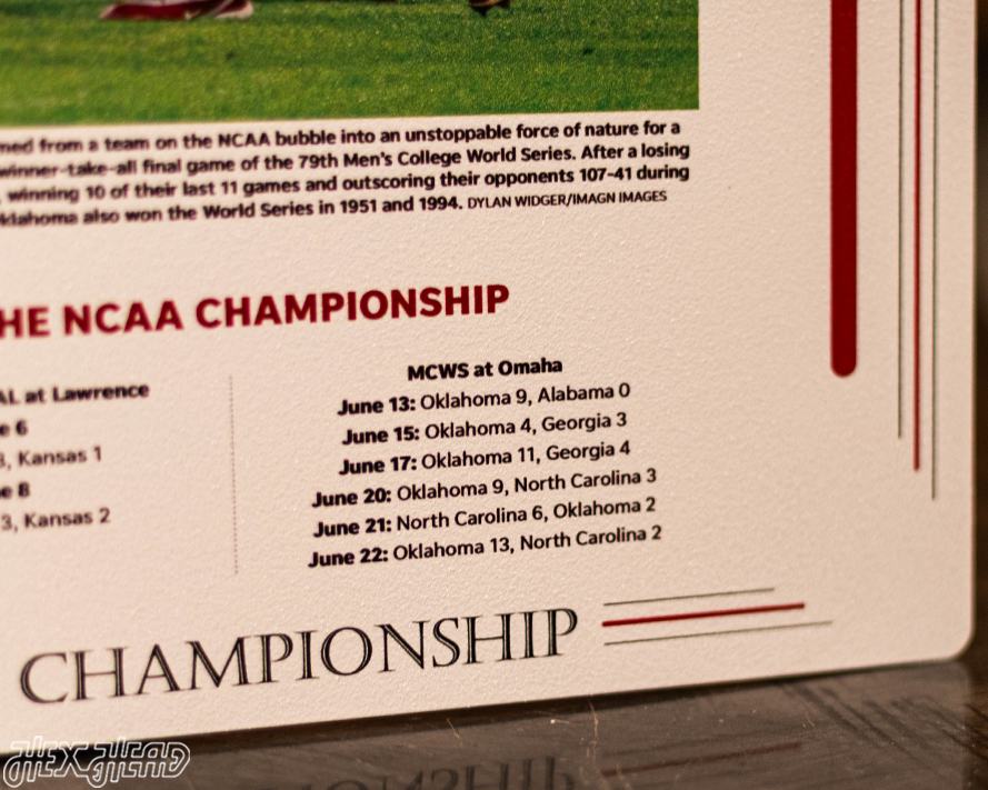 Oklahoma Sooners 2026 Baseball World Series Champions Front Page - JUNE 22, 2026 Metal Wall Art