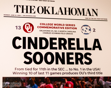 Oklahoma Sooners 2026 Baseball World Series Champions Front Page - JUNE 22, 2026 Metal Wall Art