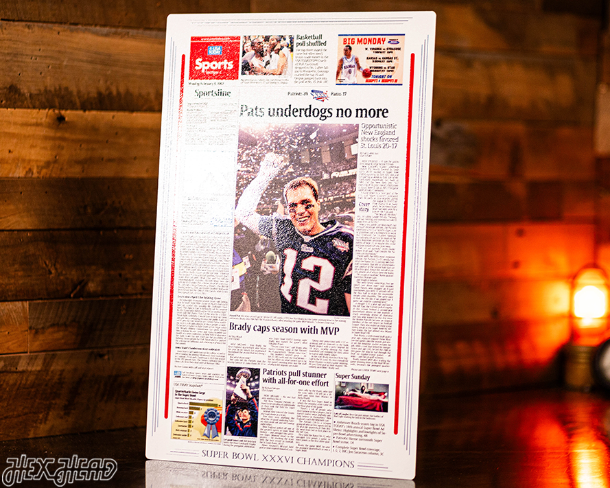 USA Today New England Patriots 2002 Super Bowl Front Page -- FEB 4, 2002