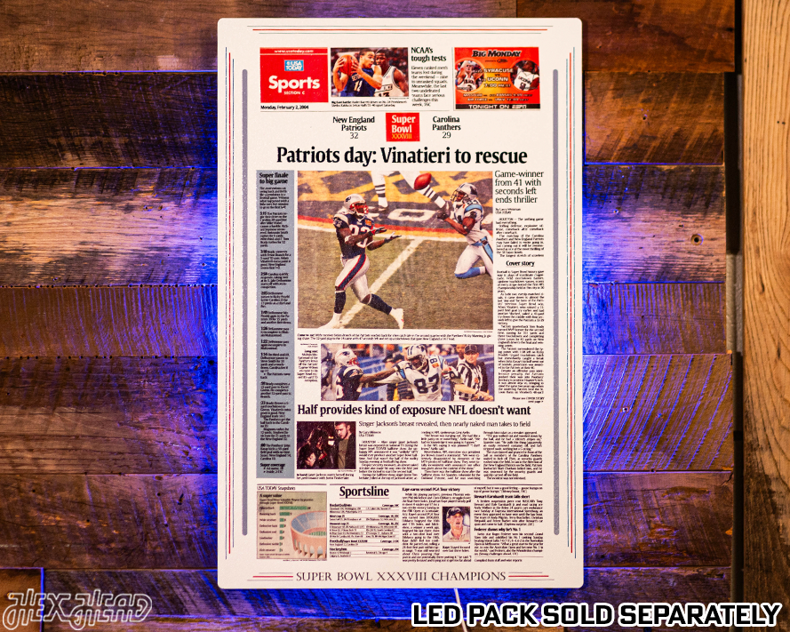 USA Today New England Patriots 2004 Super Bowl Front Page -- FEB 2, 2004