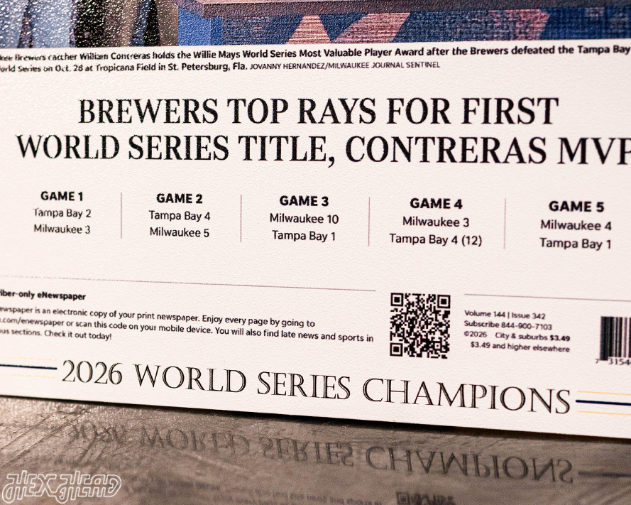 Journal Sentinel Brewers 2026 WORLD SERIES CHAMPIONS Front Page - OCT 30, 2026