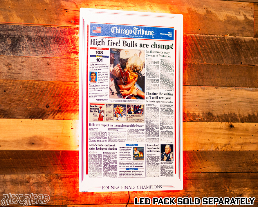 Chicago Tribune Bulls 1991 NBA FINALS Front Page - JUNE 13, 1991
