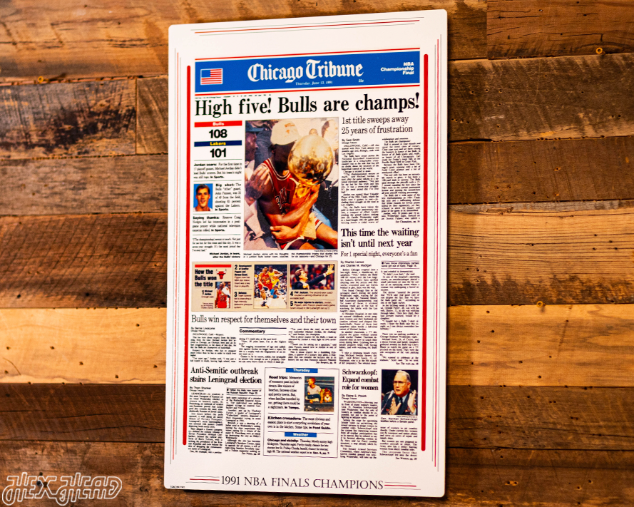 Chicago Tribune Bulls 1991 NBA FINALS Front Page - JUNE 13, 1991