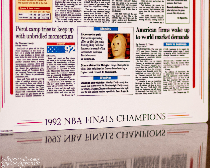 Chicago Tribune Bulls 1992 NBA FINALS Front Page - JUNE 15, 1992