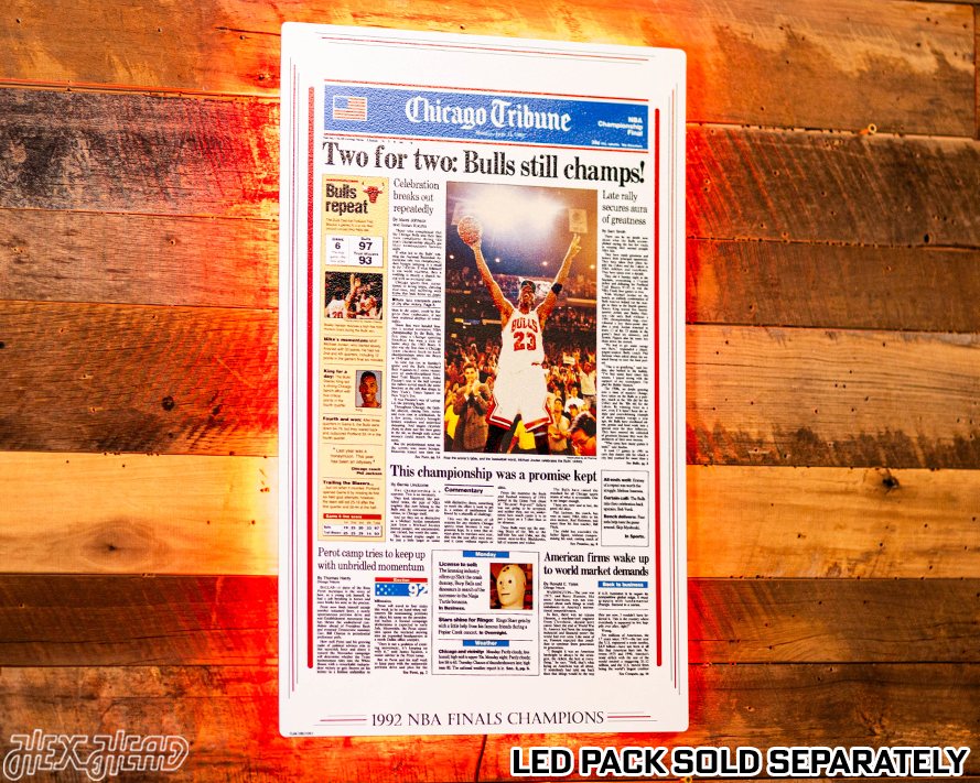 Chicago Tribune Bulls 1992 NBA FINALS Front Page - JUNE 15, 1992