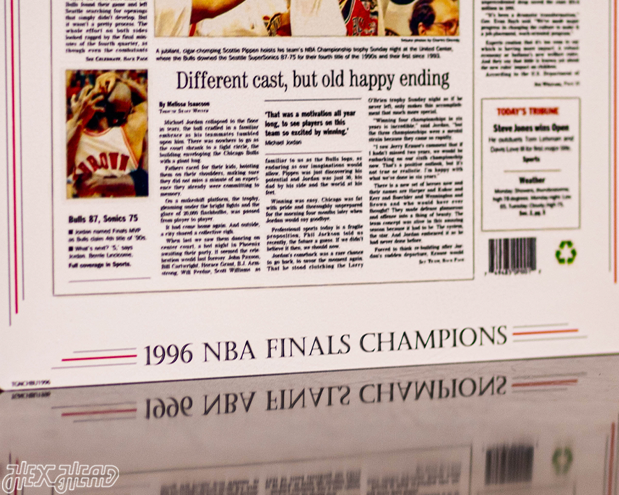 Chicago Tribune Bulls 1996 NBA FINALS Front Page - JUNE 17, 1996