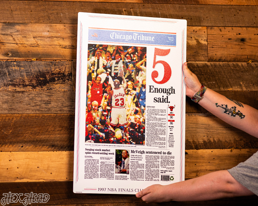 Chicago Tribune Bulls 1997 NBA FINALS Front Page - JUNE 14, 1997