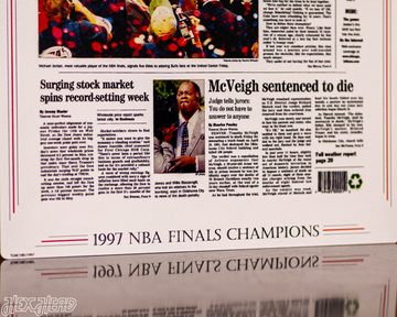 Chicago Tribune Bulls 1997 NBA FINALS Front Page - JUNE 14, 1997