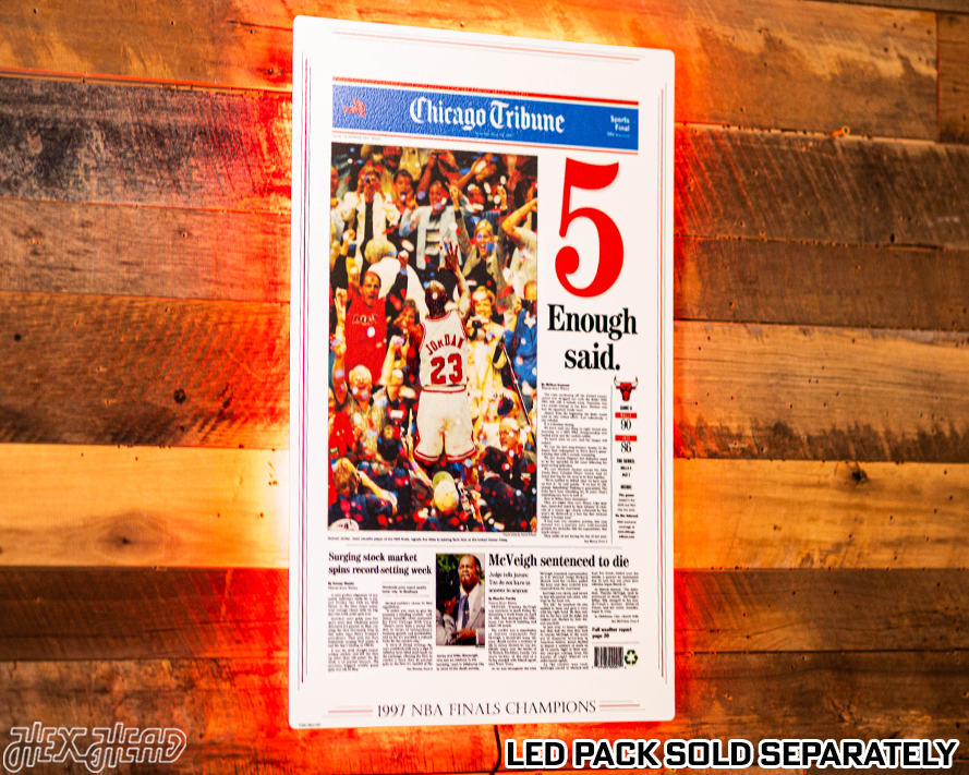 Chicago Tribune Bulls 1997 NBA FINALS Front Page - JUNE 14, 1997