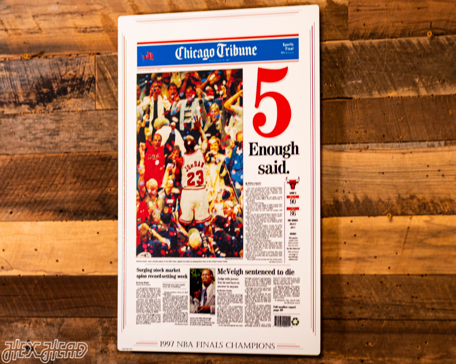 Chicago Tribune Bulls 1997 NBA FINALS Front Page - JUNE 14, 1997