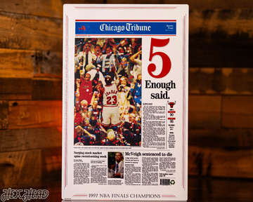 Chicago Tribune Bulls 1997 NBA FINALS Front Page - JUNE 14, 1997