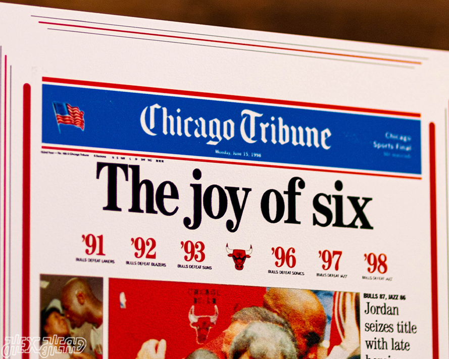 Chicago Tribune Bulls 1998 NBA FINALS Front Page - JUNE 15, 1998