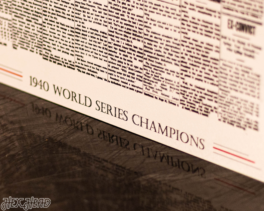 The Cincinnati Enquirer Reds 1940 WORLD SERIES Front Page - OCT 9, 1940