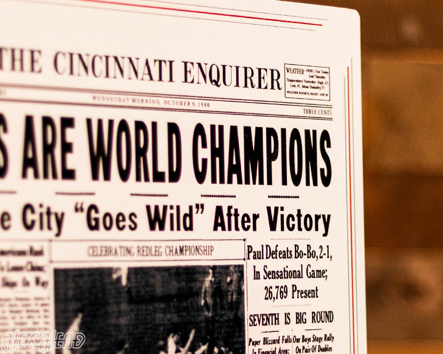 The Cincinnati Enquirer Reds 1940 WORLD SERIES Front Page - OCT 9, 1940