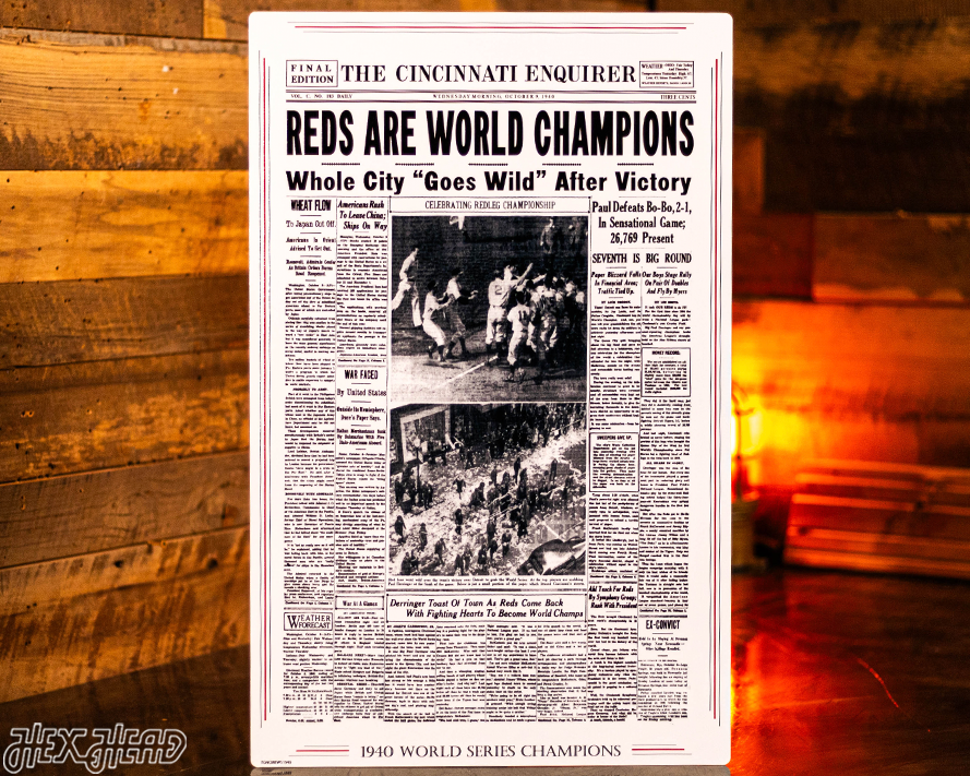 The Cincinnati Enquirer Reds 1940 WORLD SERIES Front Page - OCT 9, 1940