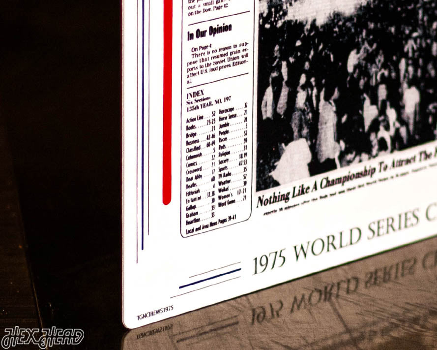 The Cincinnati Enquirer Reds 1975 WORLD SERIES Front Page - OCT 23, 1975