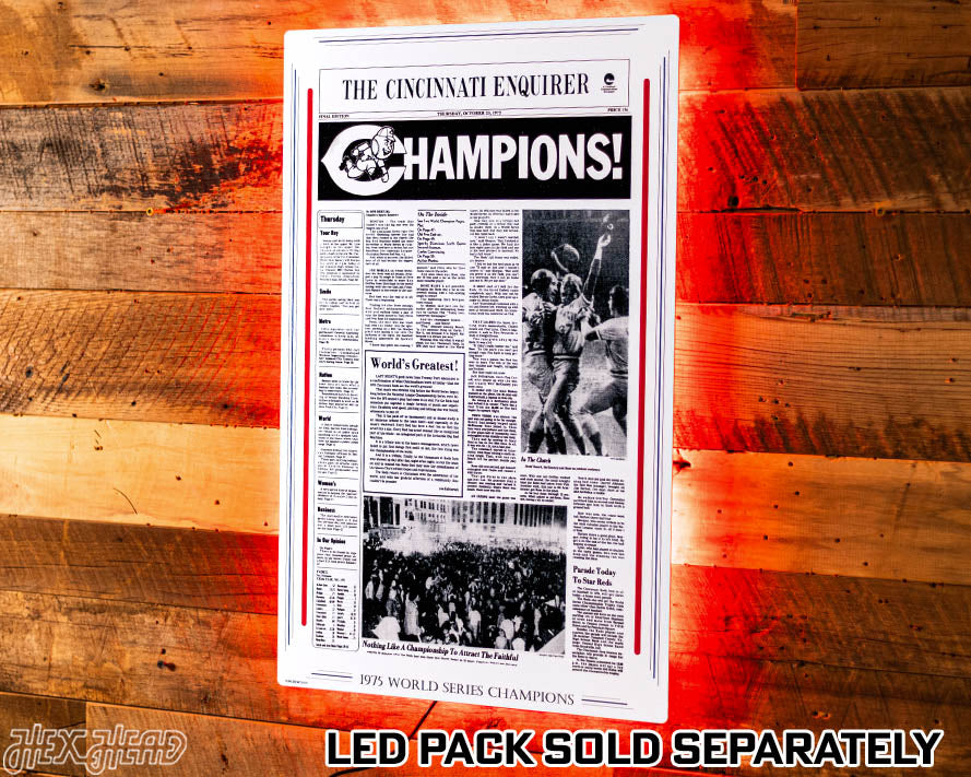 The Cincinnati Enquirer Reds 1975 WORLD SERIES Front Page - OCT 23, 1975