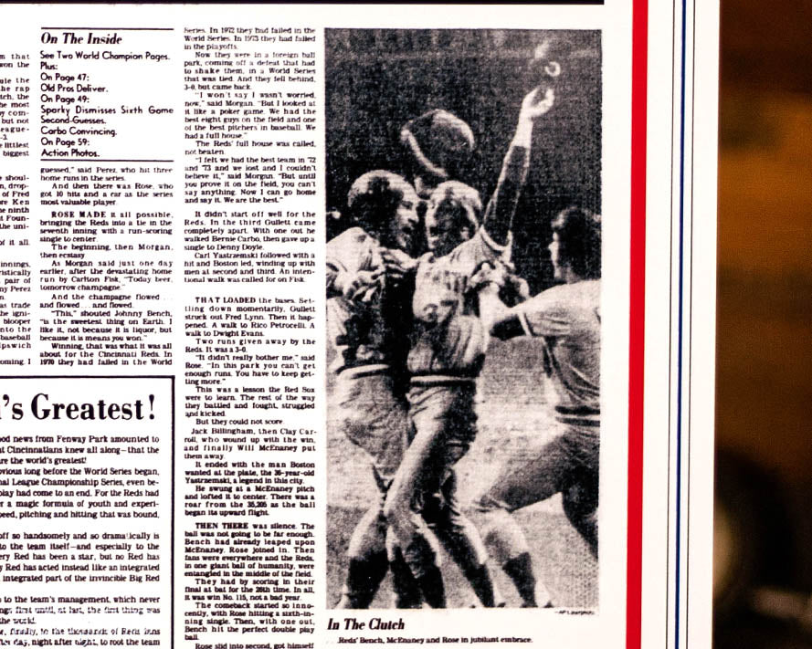 The Cincinnati Enquirer Reds 1975 WORLD SERIES Front Page - OCT 23, 1975