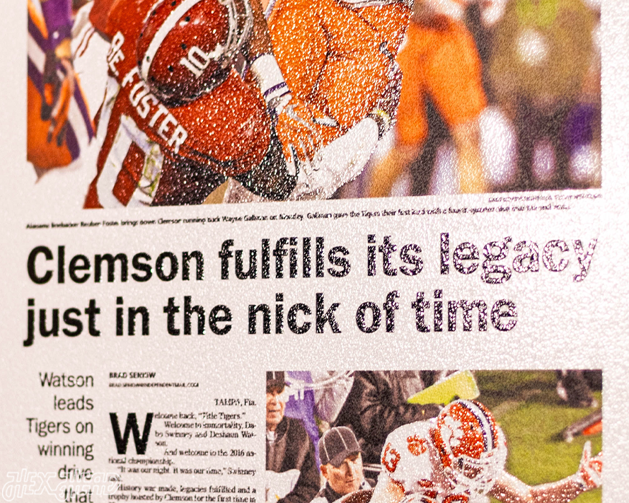 Greenville News Clemson Tigers 2016 Football National Champions Front Page - JAN 10, 2017