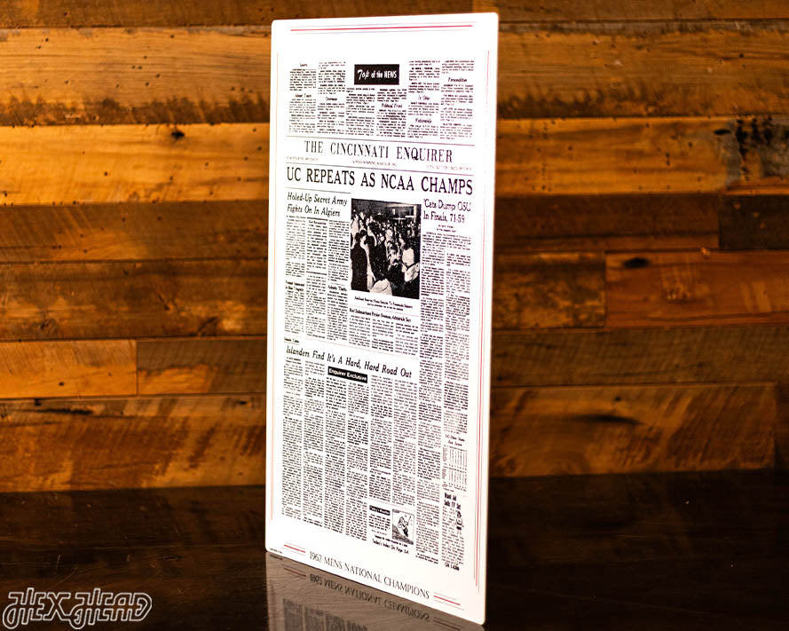 The Cincinnati Enquirer Bearcats 1962 Basketball National Champions Front Page - MAR 25, 1962