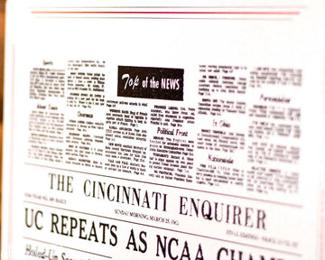 The Cincinnati Enquirer Bearcats 1962 Basketball National Champions Front Page - MAR 25, 1962
