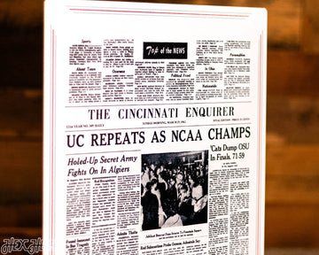 The Cincinnati Enquirer Bearcats 1962 Basketball National Champions Front Page - MAR 25, 1962