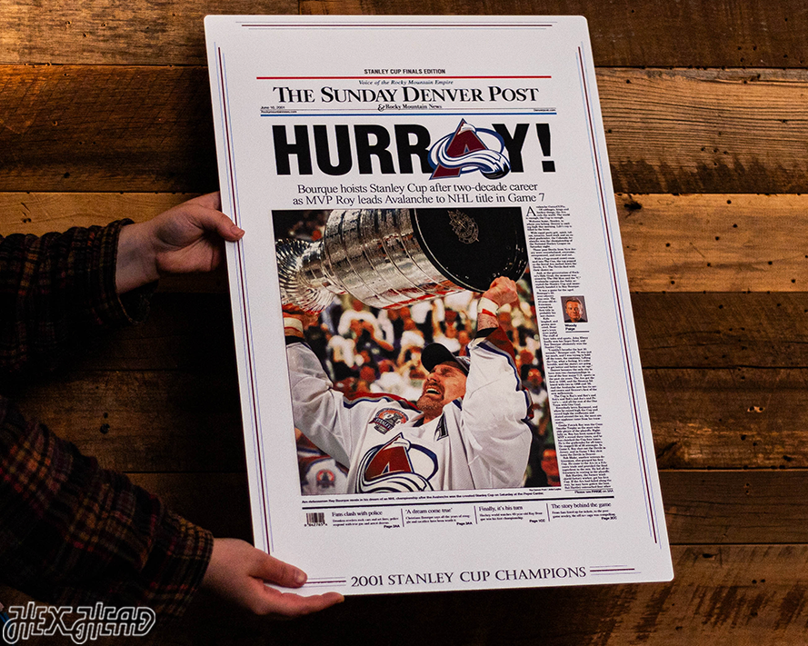 Sunday Denver Post Colorado Avalanche 2001 STANLEY CUP Front Page - JUNE 10, 2001