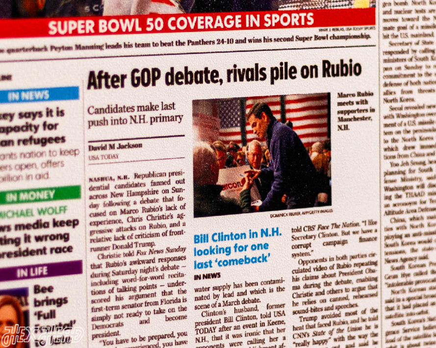 USA Today Denver Broncos 2016 Super Bowl Front Page - FEB 8, 2016