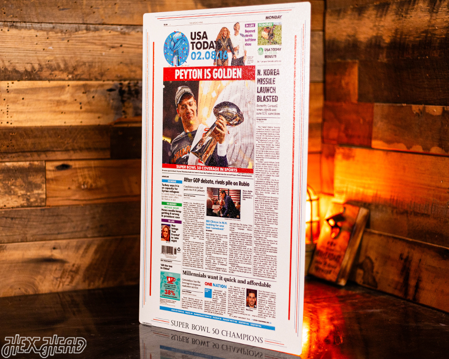 USA Today Denver Broncos 2016 Super Bowl Front Page - FEB 8, 2016