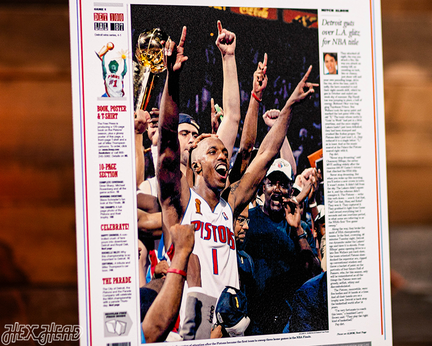 Detroit Free Press Pistons 2004 NBA FINALS Front Page - JUNE 16, 2004