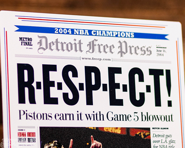 Detroit Free Press Pistons 2004 NBA FINALS Front Page - JUNE 16, 2004