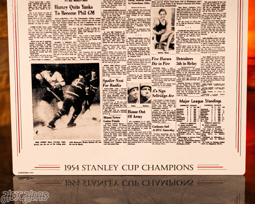 Detroit Free Press Red Wings 1954 Stanley Cup Front Page - APRIL 17, 1954