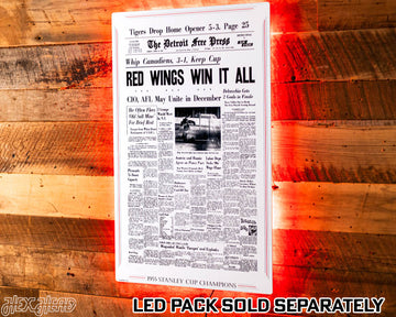 Detroit Free Press Red Wings 1955 Stanley Cup Front Page - APRIL 15, 1955