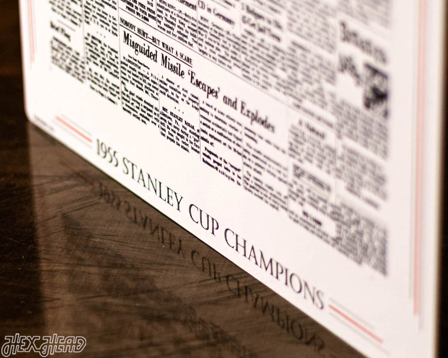 Detroit Free Press Red Wings 1955 Stanley Cup Front Page - APRIL 15, 1955