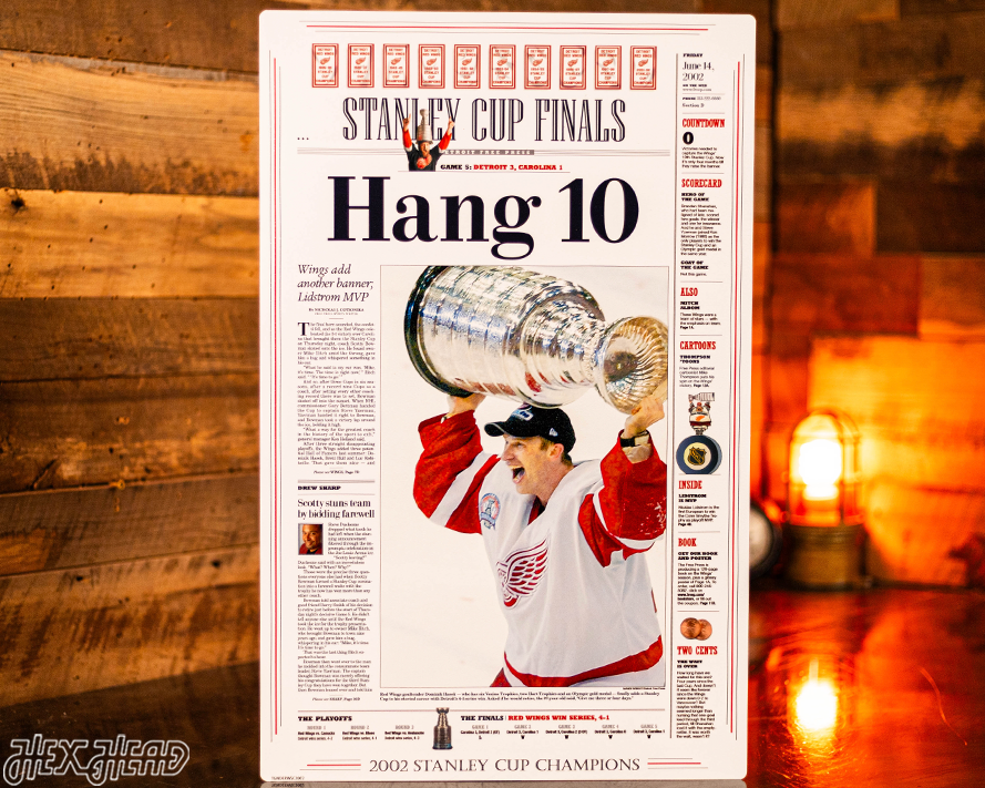 Detroit Free Press Red Wings 2002 Stanley Cup Front Page - JUNE 14, 2002
